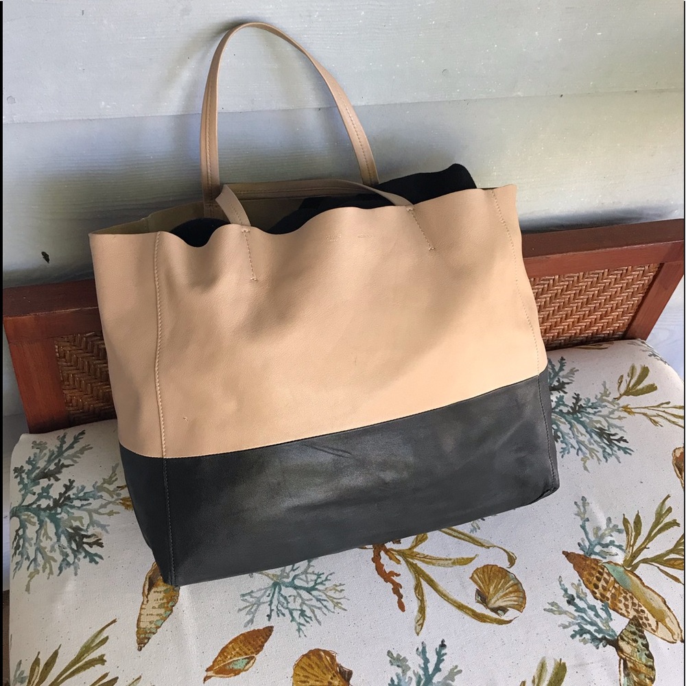 Céline Large Two-Tone Horizontal Cabas Tote